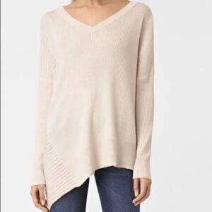 All saints taupe V-Neck Asymmetrical Women Sweater